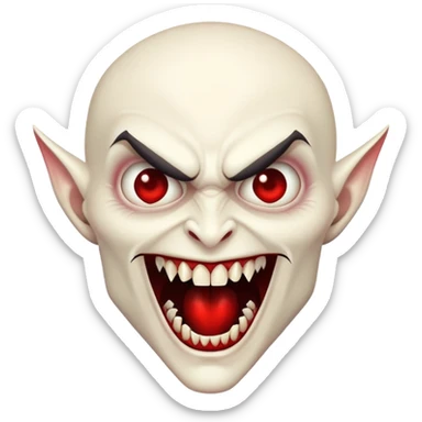 Vampire with large prominent fangs sticker