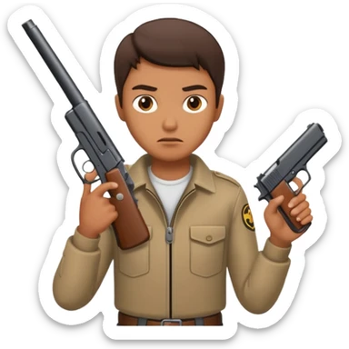 Emoji de una persona con una pistola sticker