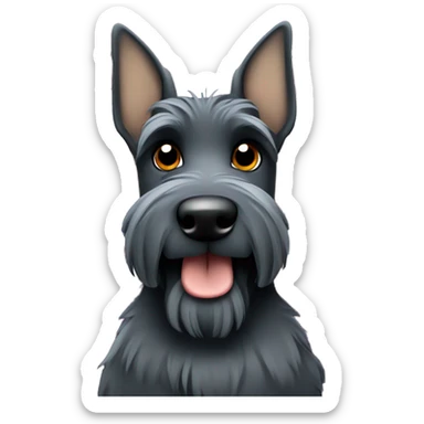 Scottish terrier dog cartoon with scottish flag sticker