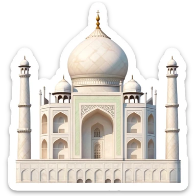 Taj Mahal with soft subtle colors, not vivid sticker