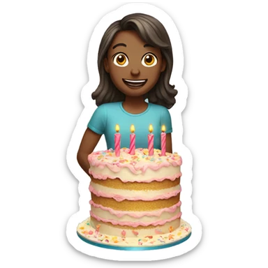 Birthday cake sticker