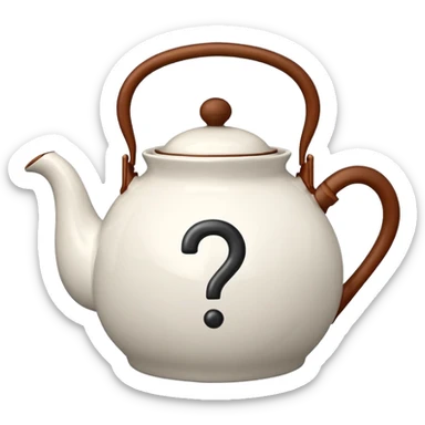 teapot emoji with question mark in the handle sticker