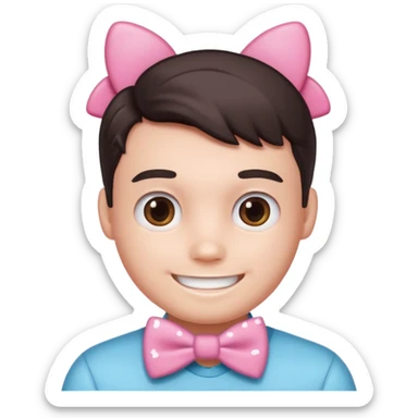 Handsome guy emoji like round IOS emoji more handsome plus hello kitty cute boy sticker