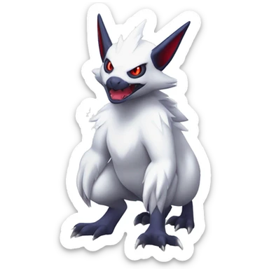 Cool Edgy Zangoose-Absol-Seviper Fakémon Digimon with Edgy markings, full body, outlined sticker