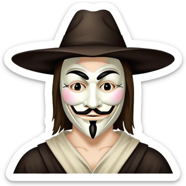 Guy Fawkes V for Vendetta sticker