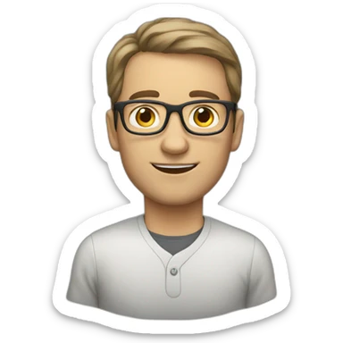 english teacher without glasses sticker