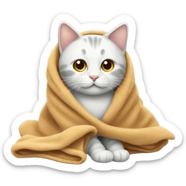 Cat with  blanket sticker