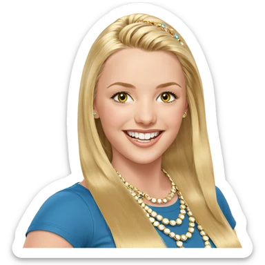 smiling blonde girl with jewelry sticker