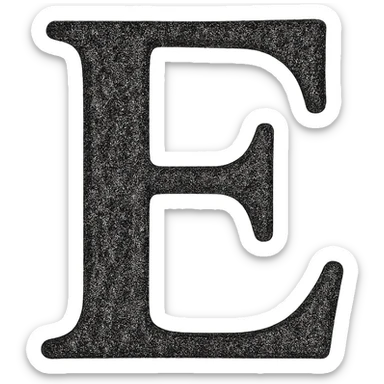 Е in the style of the provided example sticker