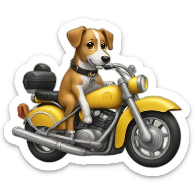 dog with motorbike in nuclear era sticker