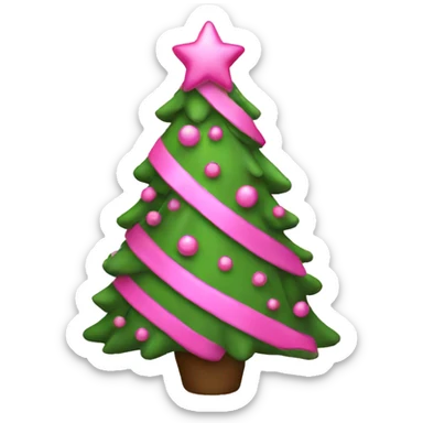 pink christmas tree sticker