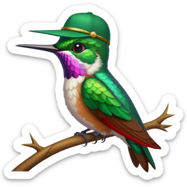 Un colibri con birrete sticker