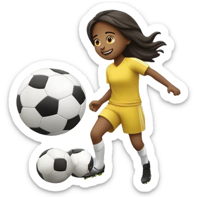 niña jugando al fútbol sticker