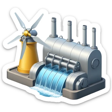 hydroelectric power station sticker