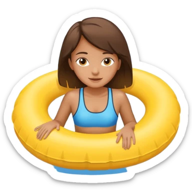 Girl tanning on floatie in pool sticker