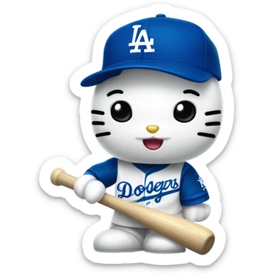 Los Angeles Dodgers hello Kitty sticker