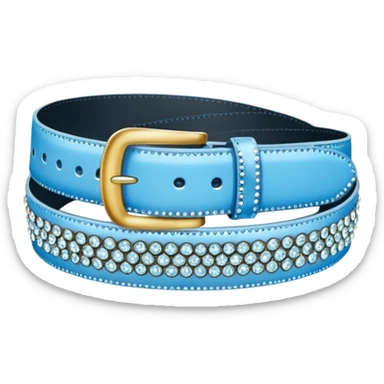a bedazzled sky blue belt sticker