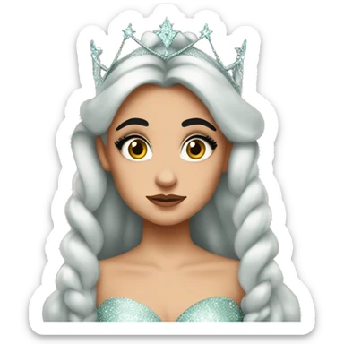 ariana grande as glinda from wicked with worry eyebrows sticker