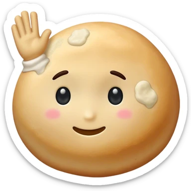 A raw dough ball doing a salute sticker