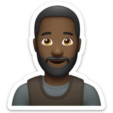 black man with beard raising right hand sticker