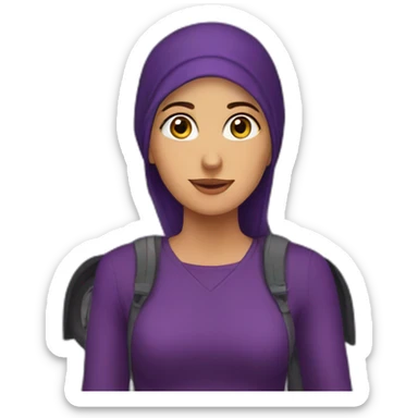 Armenian women in purple clothing in the bus station sticker