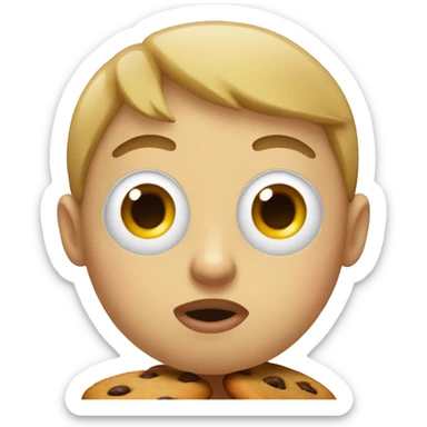 Me with big eyes eating a cookie sticker
