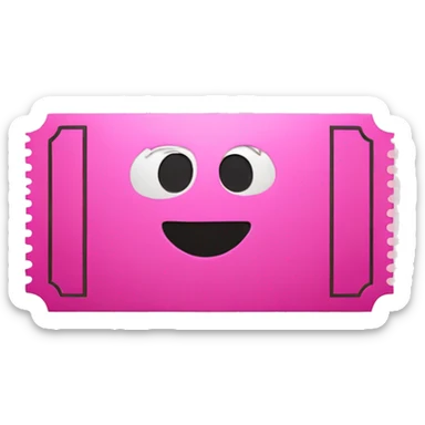 Pink movie ticket sticker