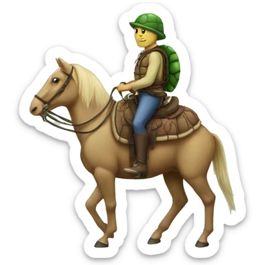 turtle on horse sticker