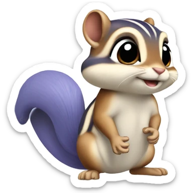 Periwinkle chipmunk cute sticker