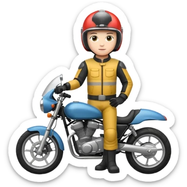 motorcycle human with helmet full body sticker