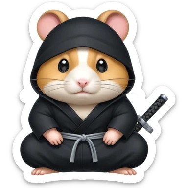 black ninja hamster sticker