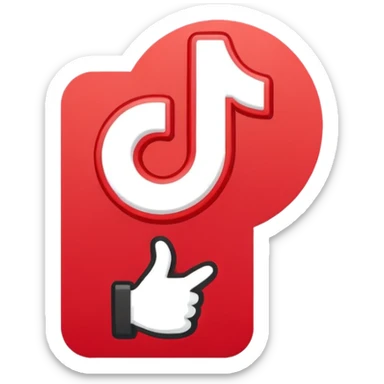 A clean, modern emoji-style icon representing a TikTok certification: a TikTok logo combined with a checkmark badge, flat design, simple shapes, bright colors, minimal details, transparent background, high resolution, emoji style. sticker