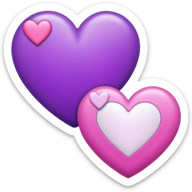 Purple pink and white hearts   sticker