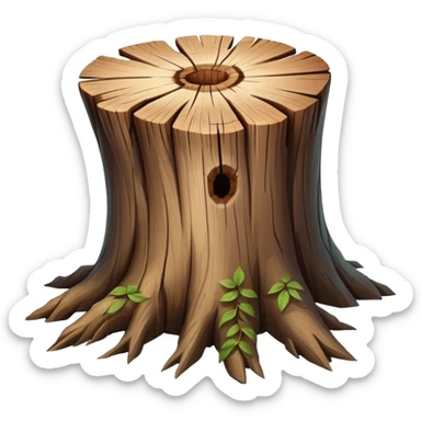 A beautiful pretty natural Tree stump with twigs sticking out sticker