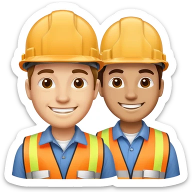 two construction workers sticker