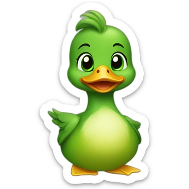 duckling that wears green eyeshadow sticker