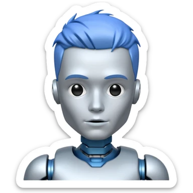 male robot with color hair like 3rd picture sticker