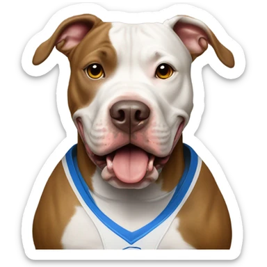 Pit bull with football jersey sticker