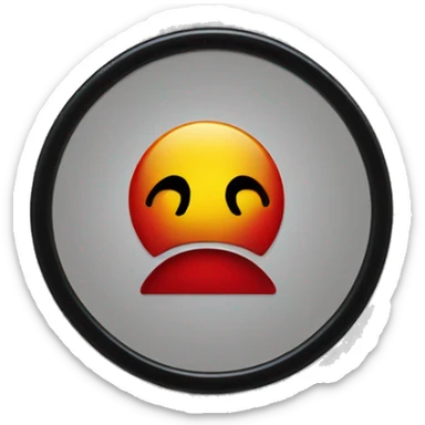 A black and red rectangle with a yellow circle in the middle sticker