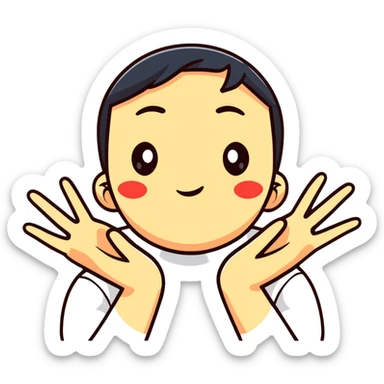 choking face with hands reaching out sticker