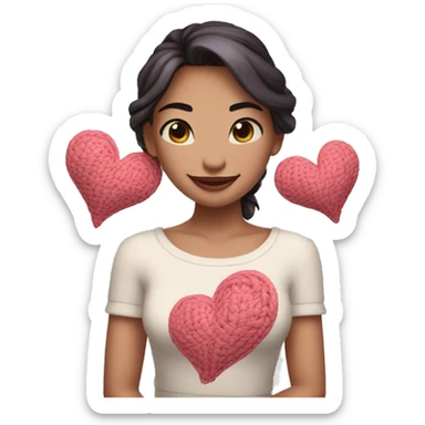 Crea Stitch con corazones celestes sticker