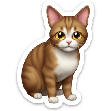 fold-eared brown cat sticker