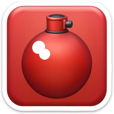 i need a custom emoji for my discord bot. the emoji must be minimal style and the color red with fade to a darker red color. background black and remember the style very minimal and modern web look. the emoji is 💣 sticker