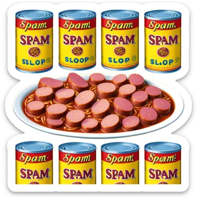 pop art SPAM meat slop advertisement warhol landscape  sticker