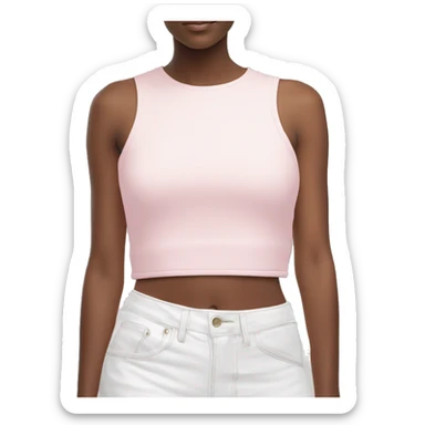crop top white basic with mini light pink crop top overlay sticker