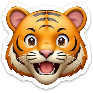 tiger face Poggers meme with surprised open mouth for Twitch emote sticker