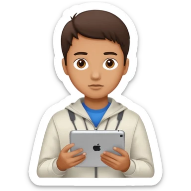 ESTUDIANTE CON IPAD sticker