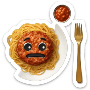 Spaghetti with sauce and meatballs￼ sticker