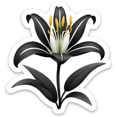 black and white lillies sticker
