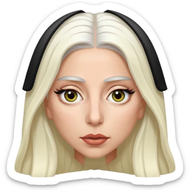 Lady Gaga with hazel eyes, long white hair sticker